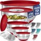 thumbnail image 1 of Tazones para mezclar Priority Chef 6 piezas, 7 qt (6,6 L) Acero inoxidable rojo, 1 of 7