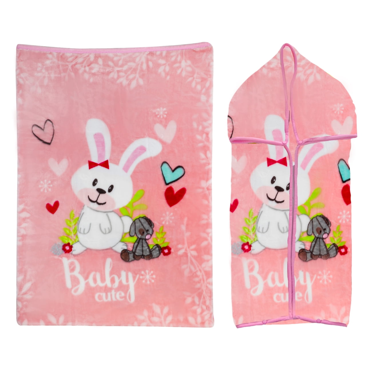 Bebesit - Saco Con Broche Conejo Rosa