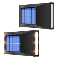 Crusec - Pack 4 Foco Led Luz Cálida Panel Solar Para Paredes Exterior