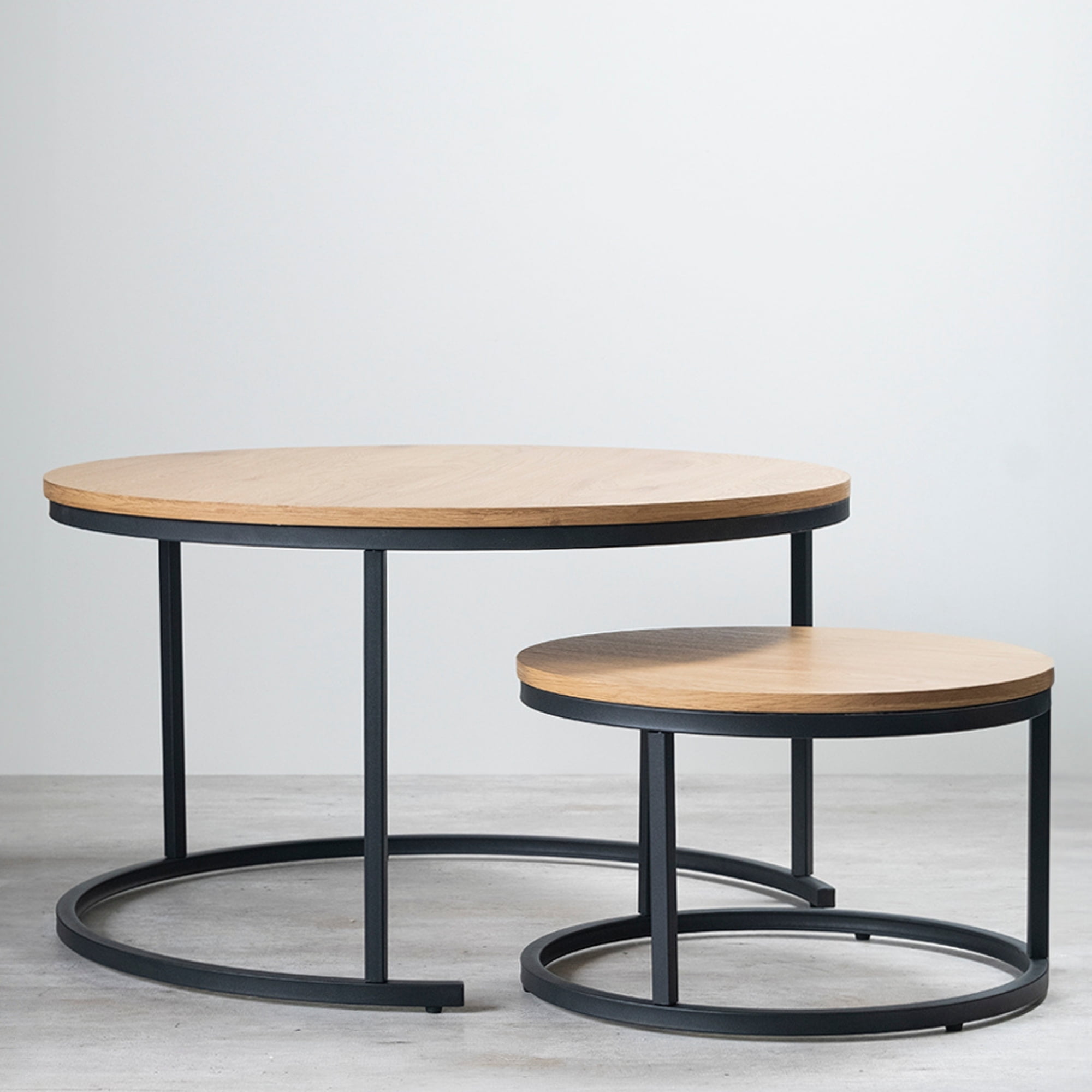 Oh! Mi Hogar ® - Set De 2 Mesas De Centro Redondas Gemelas Rio