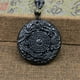 thumbnail image 1 of Black Obsidian Carving Dragon And Phoenix Necklace Pendant, Obsidian Lucky Pendant, 1 of 2