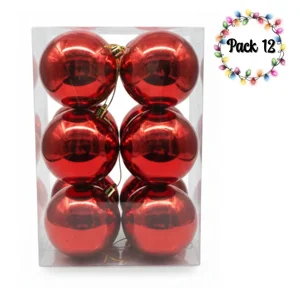 Genérico - Pack 12 Esferas Navidad Rojas 12Cm Decoración Colgantes