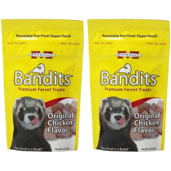 Ferret Treats Marshall Bandit sabor pollo, 90 ml, paquete de 2 unidades