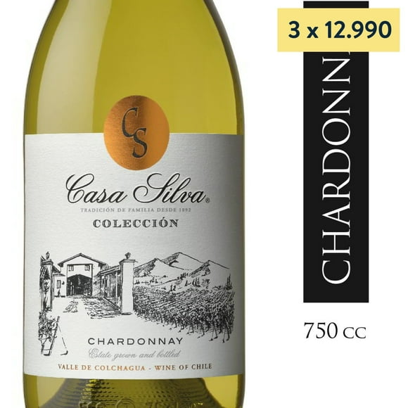 Vino Blanco Casa Silva Chardonnay Colección Botella, 750 ml