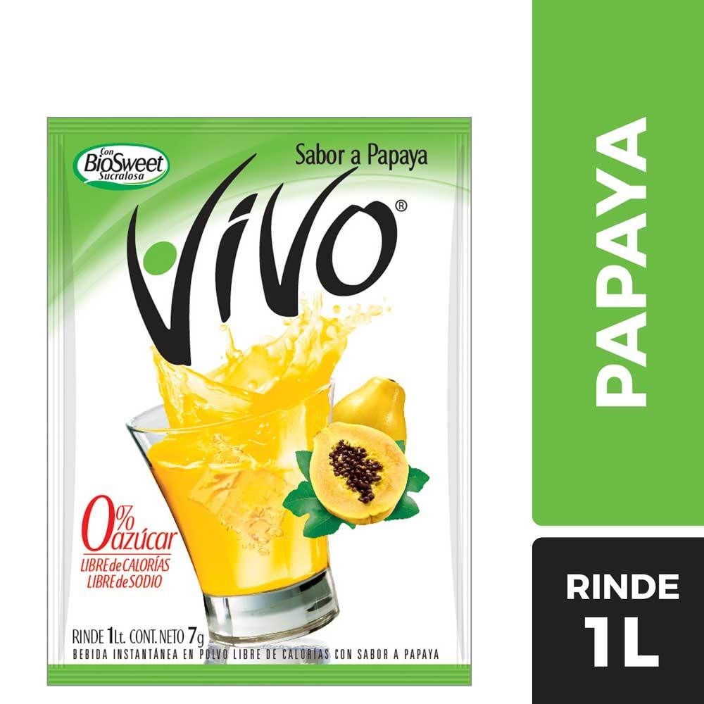 Jugo En Polvo Libre De Azúcar Sabor Papaya Sobre 8 g Vivo