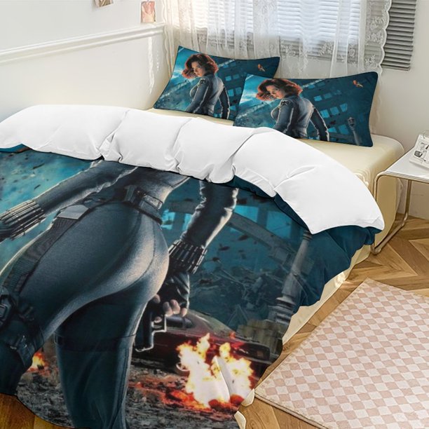 Black Widow Bedding Comforter Sets 3-Piece Bedding Set Soft Warm Bed Set for Bedroom All Season