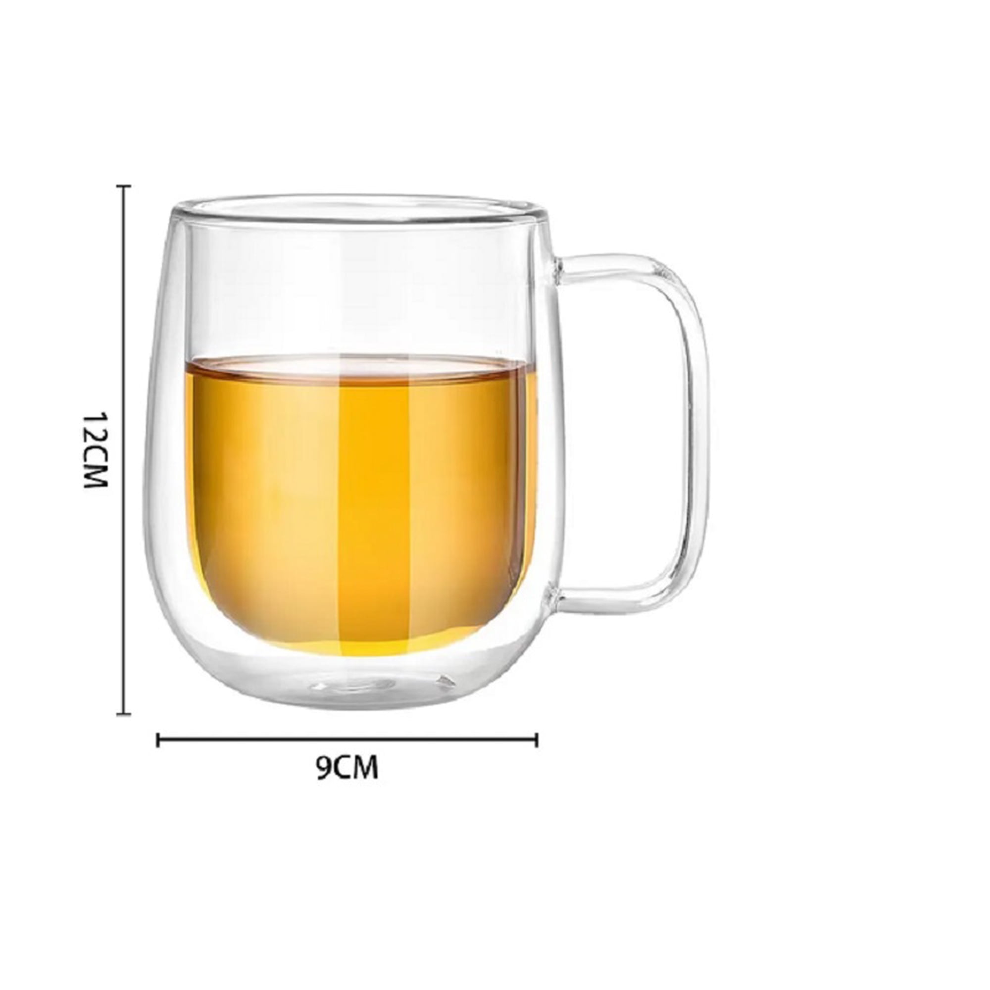 Mc Group - Taza De Transparentede Vidrio Doble Pared 350 Ml