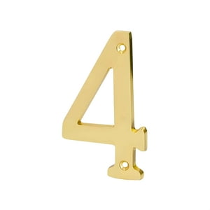 Número De Latón Para Casa 4"" Nro 4 - Hermex