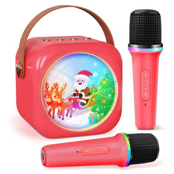 Máquina de Karaoke MicQutr con Micrófonos Inalámbricos y Luces LED