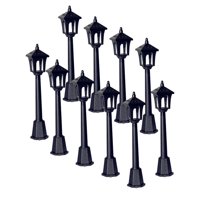Magideal - 10 Uds., Modelo De Lámpara De Tren Ferroviario, Luces De Poste, Farola De Jardín, Modelo En Miniatura, Mini Luces De Poste De Calle Para Suministros,
