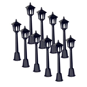 Magideal - 10 Uds., Modelo De Lámpara De Tren Ferroviario, Luces De Poste, Farola De Jardín, Modelo En Miniatura, Mini Luces De Poste De Calle Para Suministros,