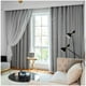 thumbnail image 1 of Cortinas Blackout con agujero estrella y Visillo integrado - Gris, 1 of 3