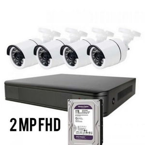 Artihogar - Kit Cctv Pro 4 Cámaras Seguridad Fhd 2Mp + Disco 1 Terabyte Audio
