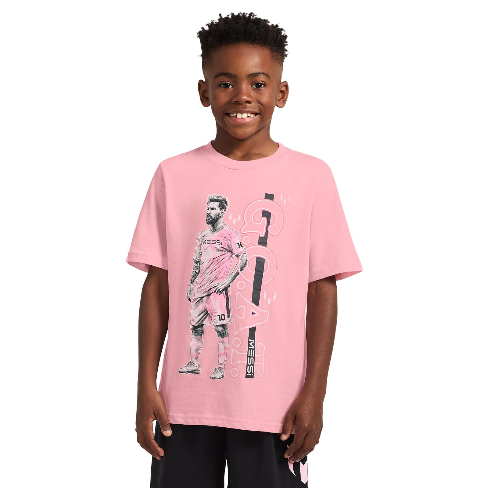 Camiseta Messi Para Niño, Corte Slim, Estampado Gráfico, Mezcla De Algodón
