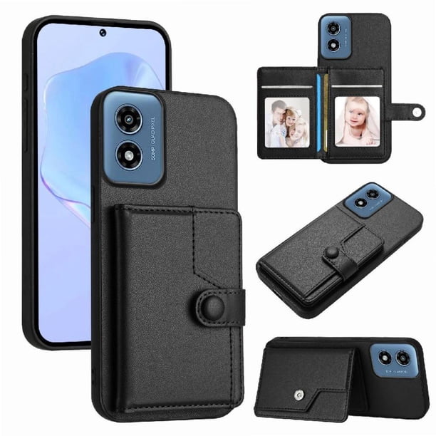 FOXDOCK Funda para Motorola Moto G Play 4G 2024 con Bloqueo RFID - Diseño Elegante con Cierre de Botón