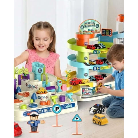 Mylhogar - Pista De Autos City Big Adventure 2 En 1 Estacionamiento Y Rescate Urbano