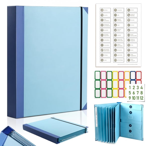 Carpeta de archivo Ergery A4 azul 850 g con 9 separadores