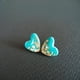 thumbnail image 1 of Gorgeous Women's Gemstone Turquoise & Zircon Inlaid Stud Earrings - A Stylish Accessory!, 1 of 5