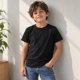 thumbnail image 1 of Poleras De Niños Cuello Redondo 100% Algodon Manga Corta Negro 8 Lisa, 1 of 3