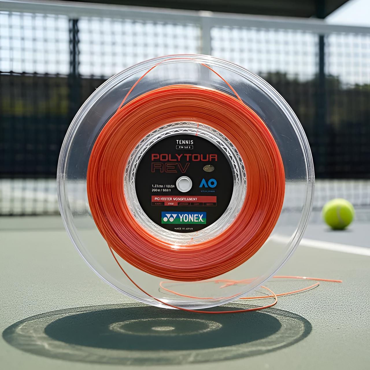 Cuerda De Tenis Yonex Polytour Rev 16L/1.25 Naranja 200 Mts.