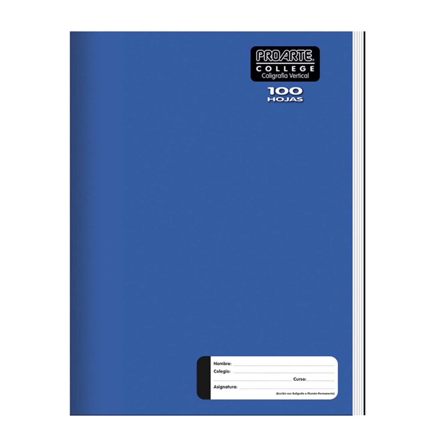 Proarte - Pack X 4 Cuaderno College Liso Caligrafía Vertical 100 Hojas –