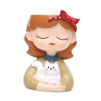 Ioensy - Maceta Con Forma De Cabeza De Hada, Bonita Maceta Para Balcón, Patio, Porche, Gato