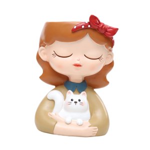 Ioensy - Maceta Con Forma De Cabeza De Hada, Bonita Maceta Para Balcón, Patio, Porche, Gato