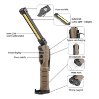 Genérico - Linterna De Trabajo Led Plegable Recargable Con Imán 360° 7N1 Marrón
