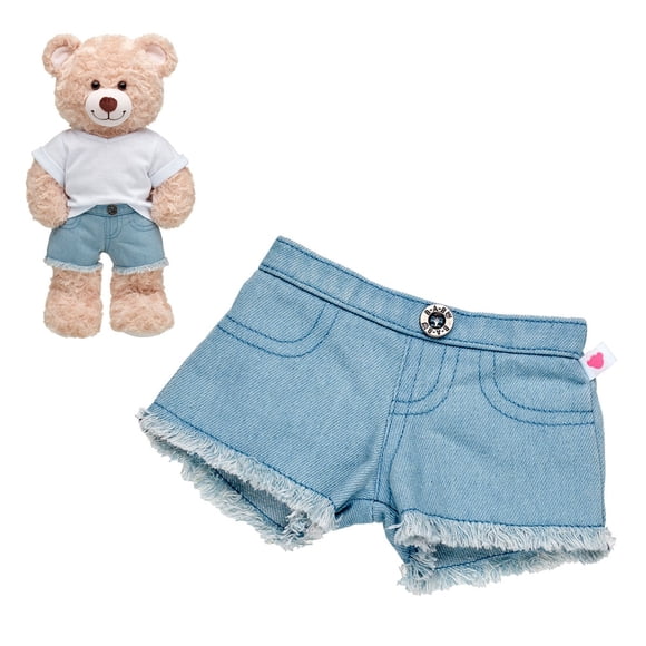 Short Bellos Blue Jeans Flecos Build-A-Bear