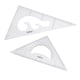 thumbnail image 1 of Paquete de 2 piezas 45/60 grado geometría triángulo regla dibujo conjunto claro 30cm, 1 of 2
