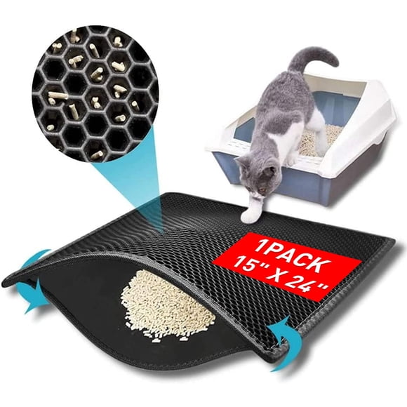 Alfombrilla para gatos Kaxionage Easy Clean Trapping, color negro