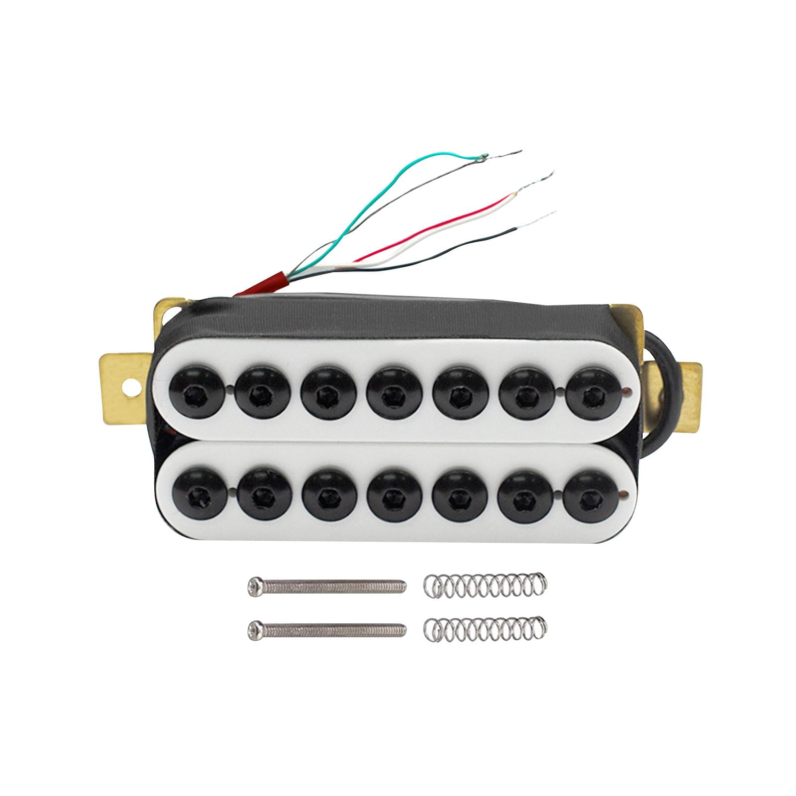 Magideal - Juego De Pastillas De Doble Bobina, Precableadas, 4 Pastillas Humbucker De Alto Rendimiento Y Bajo Ruido Para 7 Cuerdas Cuello Blanco