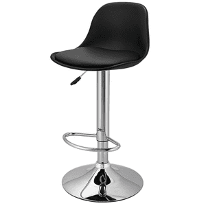 Moboi - Taburete Eames Base Cromada Para Cocina O Bar Negro
