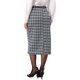 thumbnail image 3 of Falda Lápiz de Cuadros de Mujer INSPIRE CHIC Cintura Alta Tartán Oficina de Negocios Largo hasta la Rodilla L Negro Blanco, 3 of 5