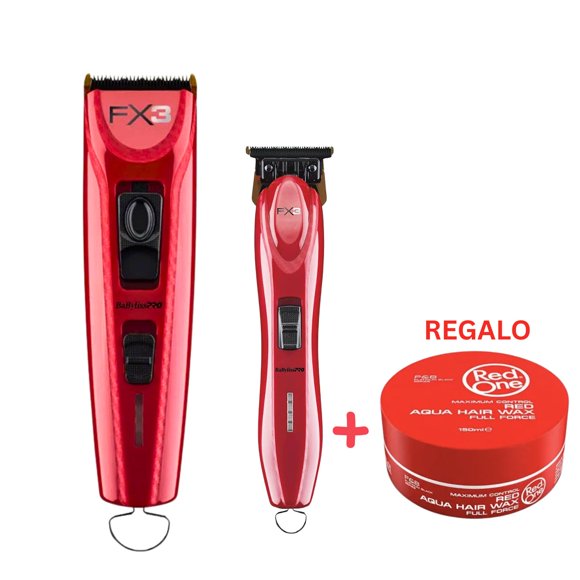 Combo Babylisspro fx3 Cortadora de Pelo+ Patillera fx3 Trimmer Rojo