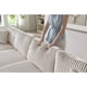 thumbnail image 3 of Double-seater Sofa, Made of Comfortable and Soft Corduroy Fabric, Suitable for Living Rooms, Beige White, 3 of 3