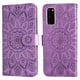 thumbnail image 1 of Funda tipo cartera FOXDOCK para Samsung Galaxy S20 , diseño girasol en relieve, cuero PU, cierre magnético, soporte y tarjetero, 1 of 5
