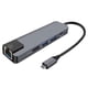 thumbnail image 2 of 5 en 1 Tipo C Hub a USB3.0 Adaptador HDMI 4K Gigabit Ethernet Rj45 Gris, 2 of 3