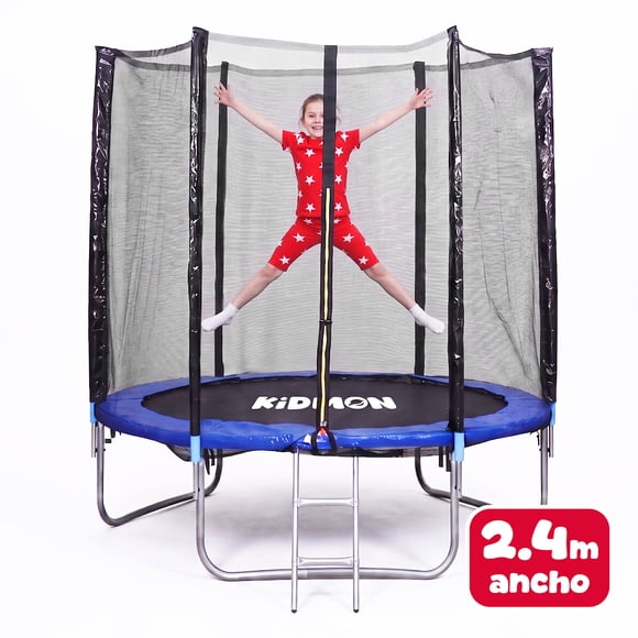 Cama Elástica Kidmon 2.4 Metros 250kg Red Seguridad Escalera Incluida Exterior
