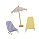 thumbnail image 2 of 3 Piezas 1:12 Silla De Playa Y Sombrilla Para Casa De Mu?ecas Para Jardín En Miniatura Interior Azul Amarillo, 2 of 5
