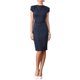 thumbnail image 2 of INSPIRE CHIC Vestido con Cuello de Cisne para Mujeres, Manga Corta, Vestido Ajustado de Trabajo con Cinturón XS Azul, 2 of 6