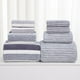 thumbnail image 2 of Set de 8 Toallas Rayadas Ultra Absorbentes – Estilo Spa Gris, 2 of 5