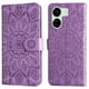 thumbnail image 4 of Funda tipo cartera FOXDOCK para Xiaomi Redmi 13C 5G , diseño girasol en relieve, cuero PU, cierre magnético, soporte y tarjetero, 4 of 5