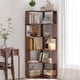 thumbnail image 3 of 6 Tier Freestanding L-Shaped Corner Bookshelf For Living Room, Bedroom, Wooden Bookcase with anti-drop panle and anti tipping device, Display shelf Open storage rack Organizer for Home Office DARK RED, 3 of 3