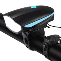 Xusx111 - Luces De Bicicleta Con Cuerno Conjunto Usb Recargable Bicicleta Accesorios Para Niños Adultos Impermeable Montaña, Paseo Nocturno (7588 Cuerno Faros Azules)