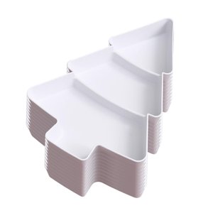 Magideal - Bandeja Para Servir Aperitivos Con Forma De Árbol De Navidad, Bandeja Para Aperitivos, Bandeja De Fruta Para Ensalada, Postre, Frutos Secos, Sala De E Blanco