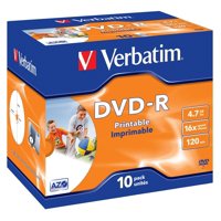 Soporte Óptico Imprimible Dvd-R Verbatim 16X 4,7 Gb, Paquete De 10