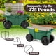 thumbnail image 4 of Carrito de jardín rodante con asiento y banco de almacenamiento de plástico, color verde, 4 of 7