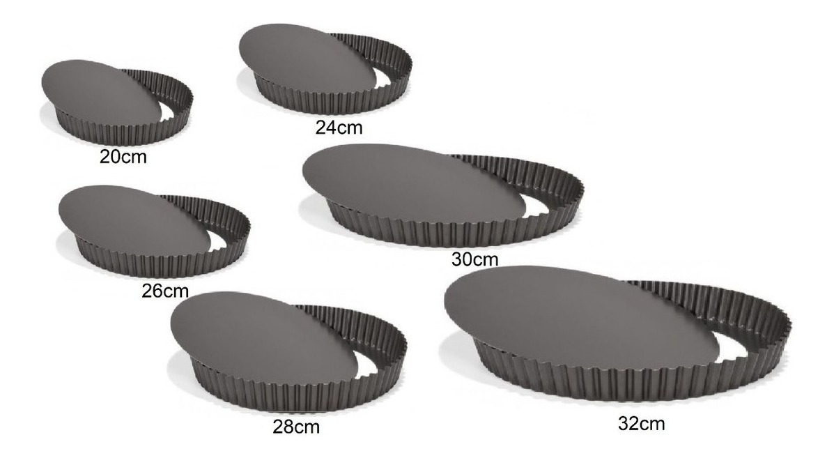 Genérico - Pack X6 Moldes Desmontables Kuchen Pie 20 24 26 28 30 32Cm
