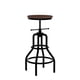 thumbnail image 3 of Taburete de Bar Lokkhan Industrial Vintage Giratorio Madera y Metal Juego de 2, 3 of 3